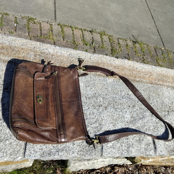 Fossil Brown Leather Crossbody - Picture 2 of 9